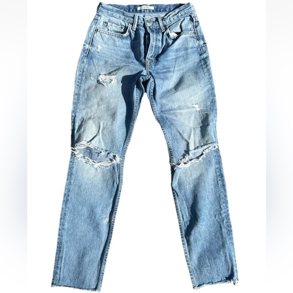 GRLFRND | Karolina High-Rise Light Wash Distressed Jeans in ‘To Be Continued’ 25 - Picture 7 of 10